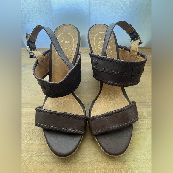 Jack Rogers Shoes - Jack Rogers Vanessa Raffia Heeled Espadrille In Brown Size 6.5 New